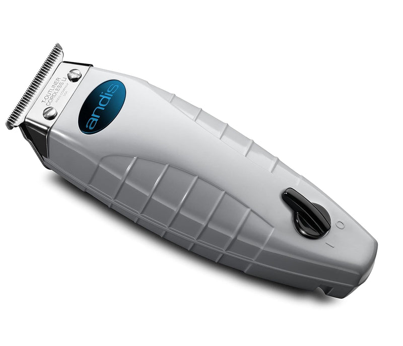 Andis 74000 Professional Corded/ Cordless Hair & Beard Trimmer, T-Outliner Blade Trimmer, Zero Gapped, Close Cutting Carbon Steel T-Blade Trimmer, Grey