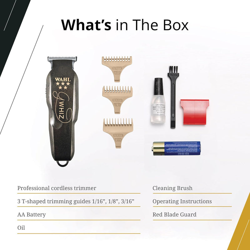 Wahl Professional 5 Star G-Whiz Trimmer, Battery Powered, Lightweight, Precision Lining, Complete Kit