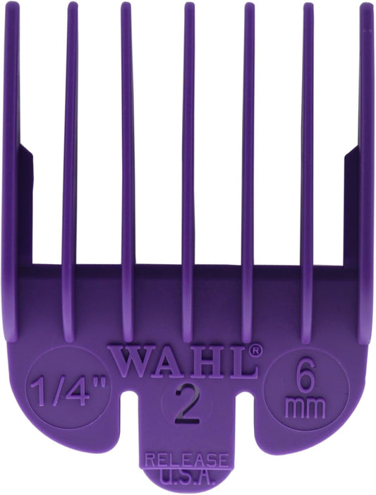 Wahl Professional #2 Color Coded Guide Comb Attachment 1/4" (6.0mm) – 3124-703 - Great for Professional Stylists and Barbers - Purple