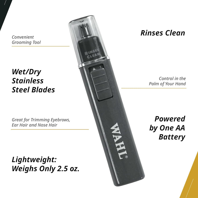 Wahl Professional Nose Trimmer Battery Operated Wetdry Use Stainless Steel Blades Lightweight