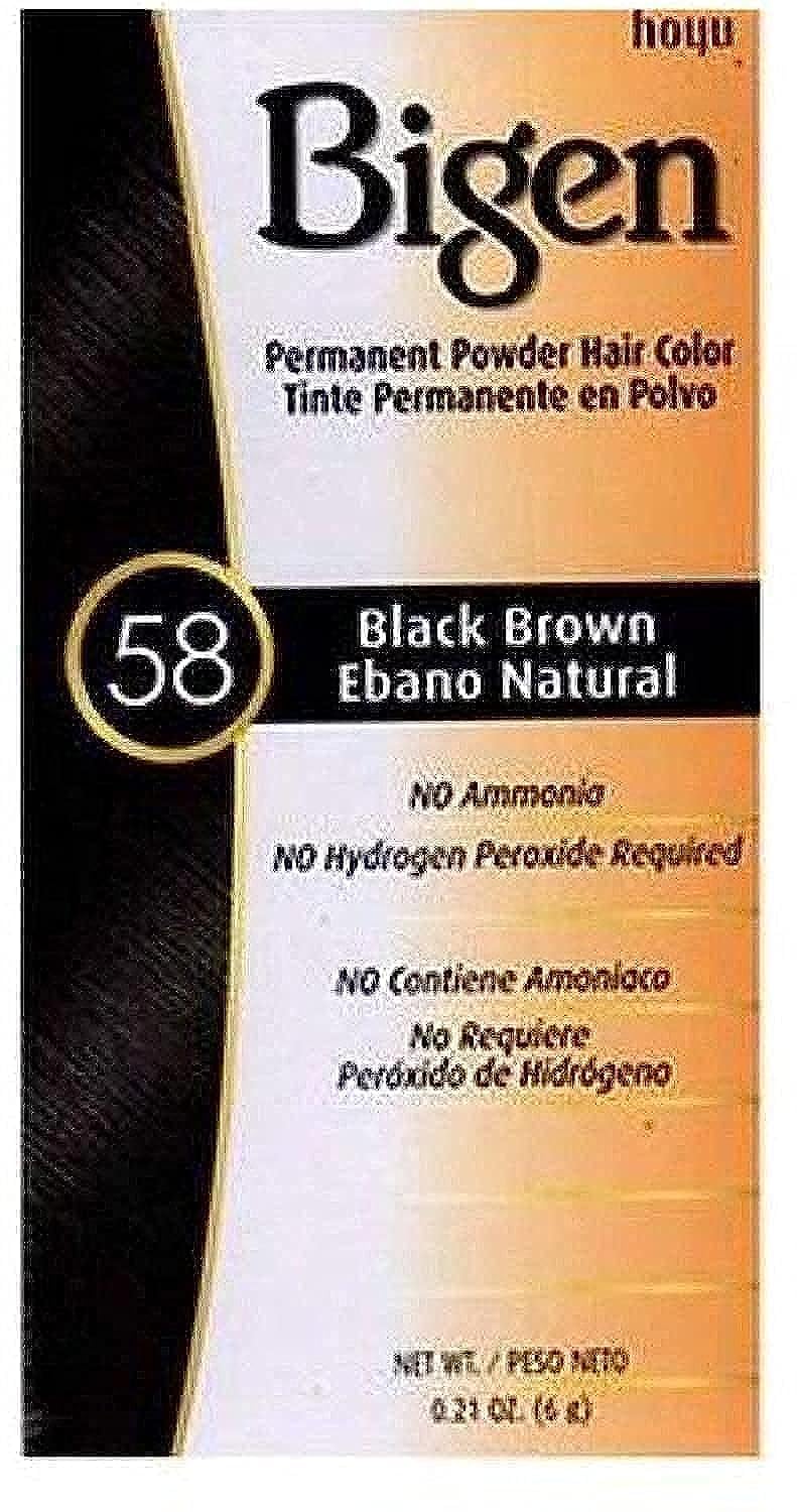 Bigen Permanent Powder Hair Color 58 Black Brown