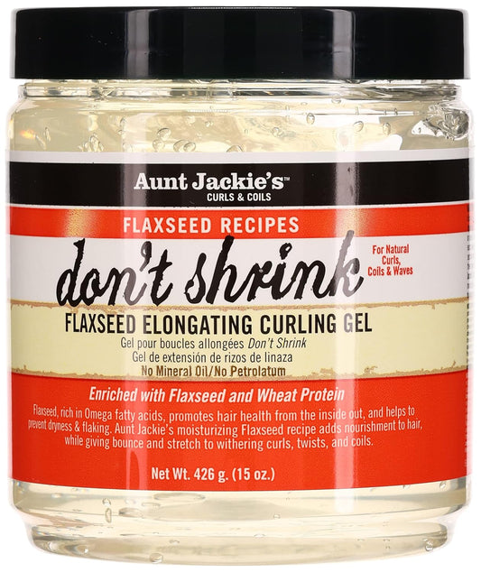 Aunt Jackie's Don't Shrink Flaxseed Elongating Curling Gel, 15 oz