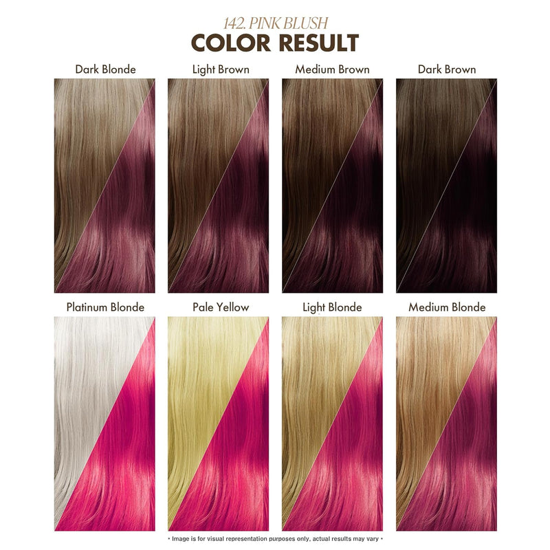 Adore Semi Permanent Hair Color - Vegan and Cruelty-Free Pink Hair Dye - 4 Fl Oz - 142 Pink Blush