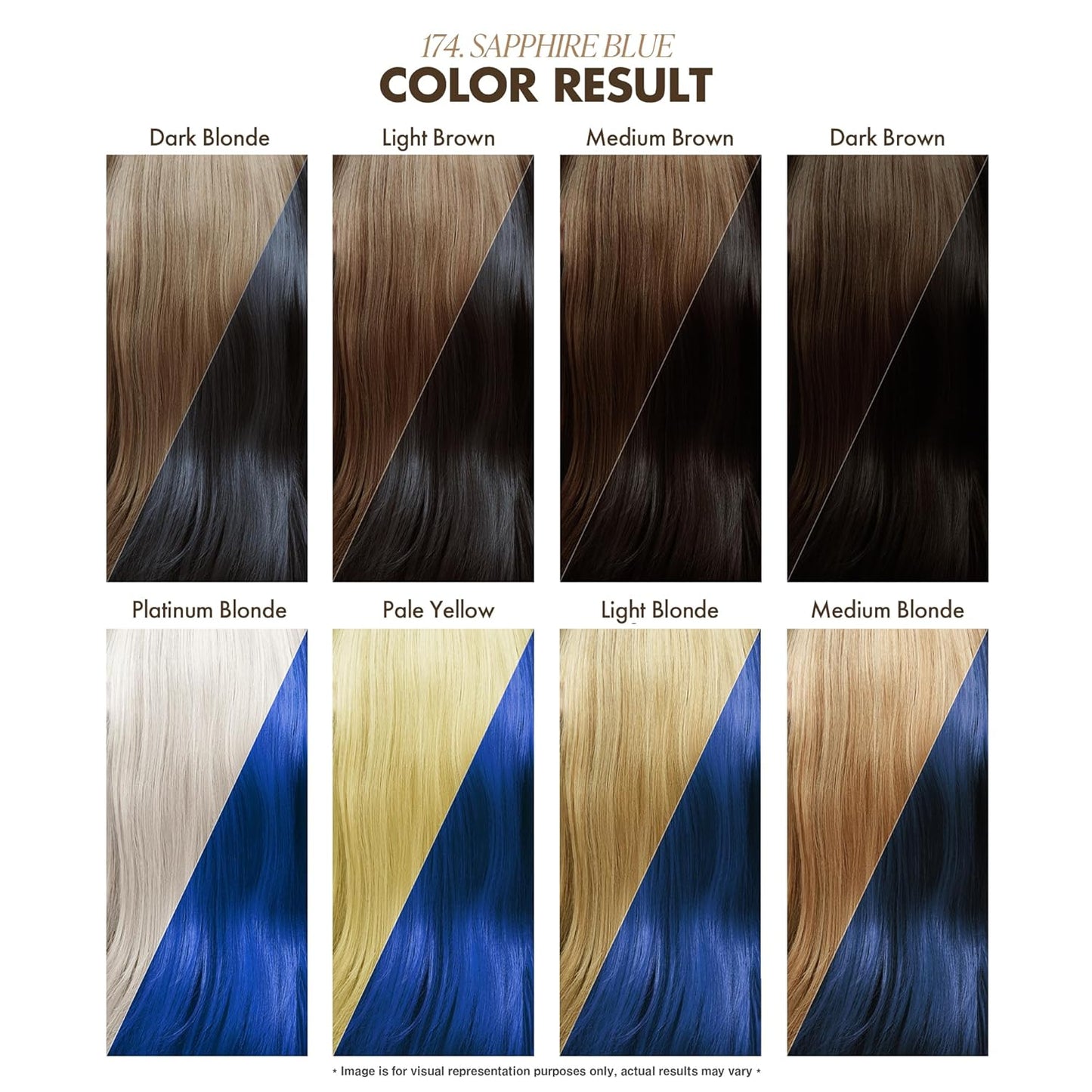 Adore Semi Permanent Hair Color - Vegan and Cruelty-Free Blue Hair Dye - 4 Fl Oz - 174 Sapphire Blue
