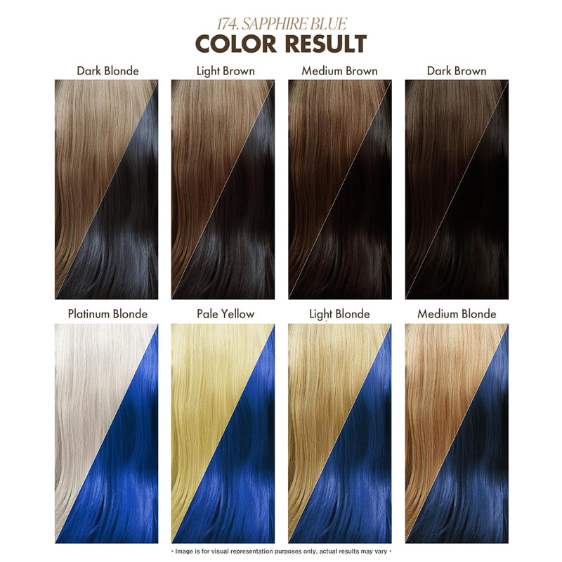 Adore Semi Permanent Hair Color - Vegan and Cruelty-Free Blue Hair Dye - 4 Fl Oz - 174 Sapphire Blue