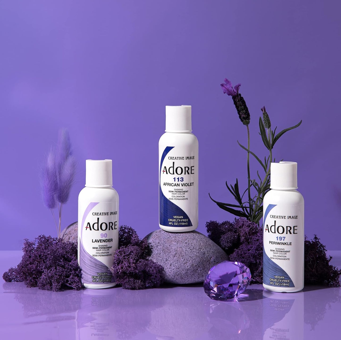 Adore Semi Permanent Hair Color - Vegan and Cruelty-Free Hair Dye - 4 Fl Oz - 116 Purple Rage
