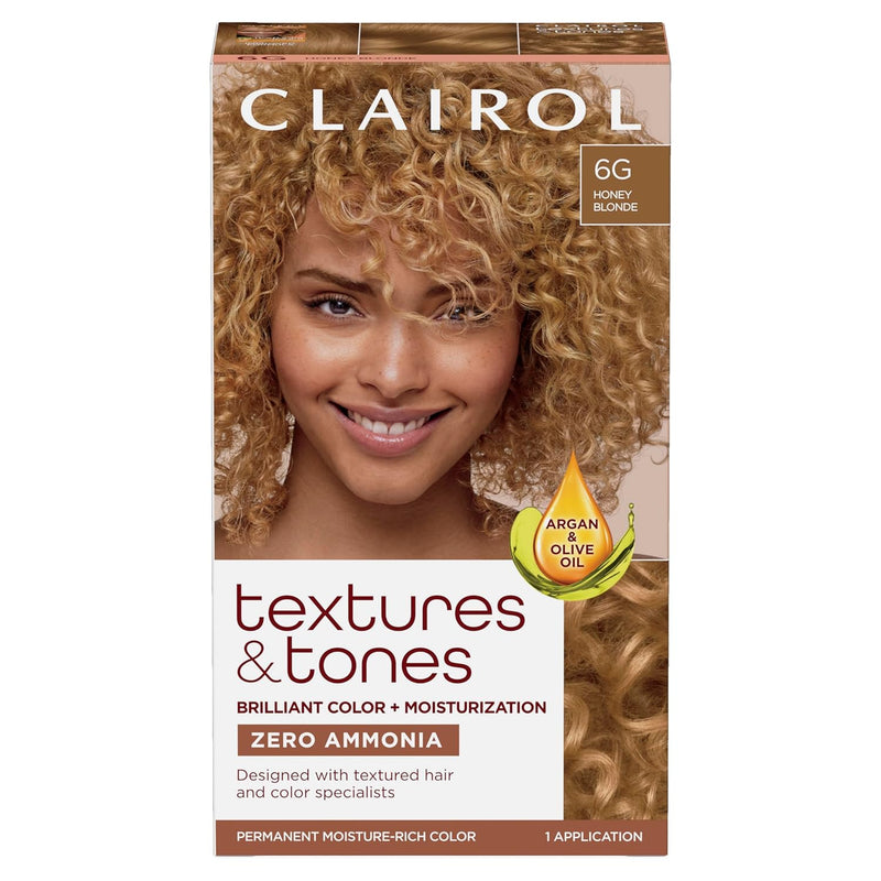 Clairol Textures & Tones Permanent Hair Dye, 6G Honey Blonde Hair Color