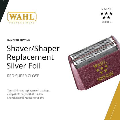 Wahl Professional 5 Star Series Shaver Shaper Replacement Foil Super Close Shave Hypo Allergenic Silver