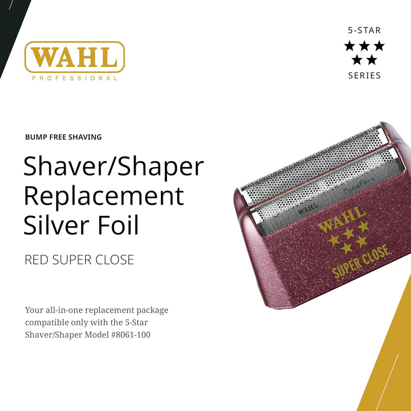 Wahl Professional 5 Star Series Shaver Shaper Replacement Foil Super Close Shave Hypo Allergenic Silver
