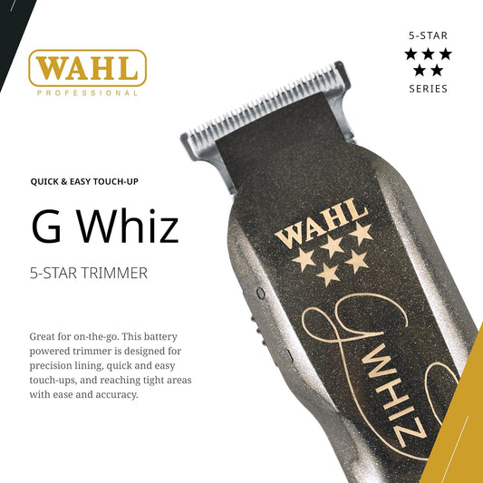 Wahl Professional 5 Star G-Whiz Trimmer, Battery Powered, Lightweight, Precision Lining, Complete Kit