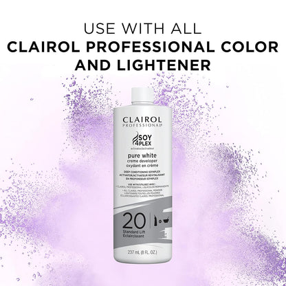 Clairol Professional Clairoxide Pure White 20 Volume Creme Developer, 8 Fl Oz