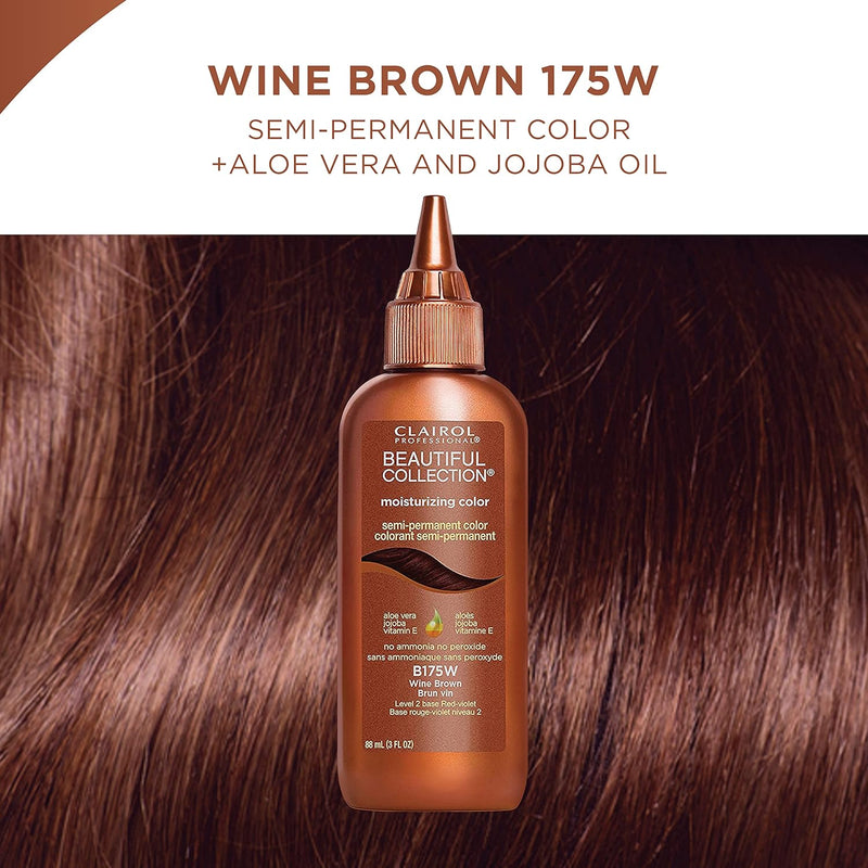 B175W Wine Brown Clairol Professional Beautiful Collection - Semi-Permanent Moisturizing Hair Color - / 3 oz.