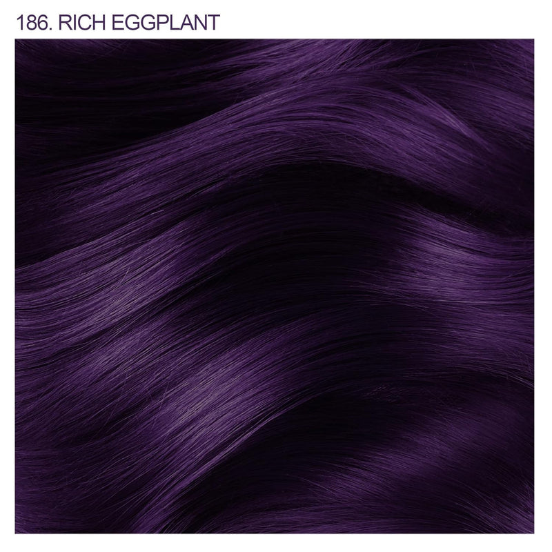 Adore Semi Permanent Hair Color - Vegan and Cruelty-Free Purple Hair Dye - 4 Fl Oz - 186 Rich Eggplant