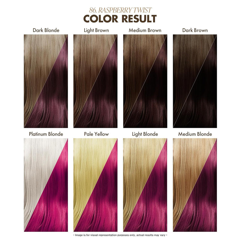 Adore Semi Permanent Hair Color - Vegan and Cruelty-Free Red Hair Dye - 4 Fl Oz - 086 Raspberry Twist