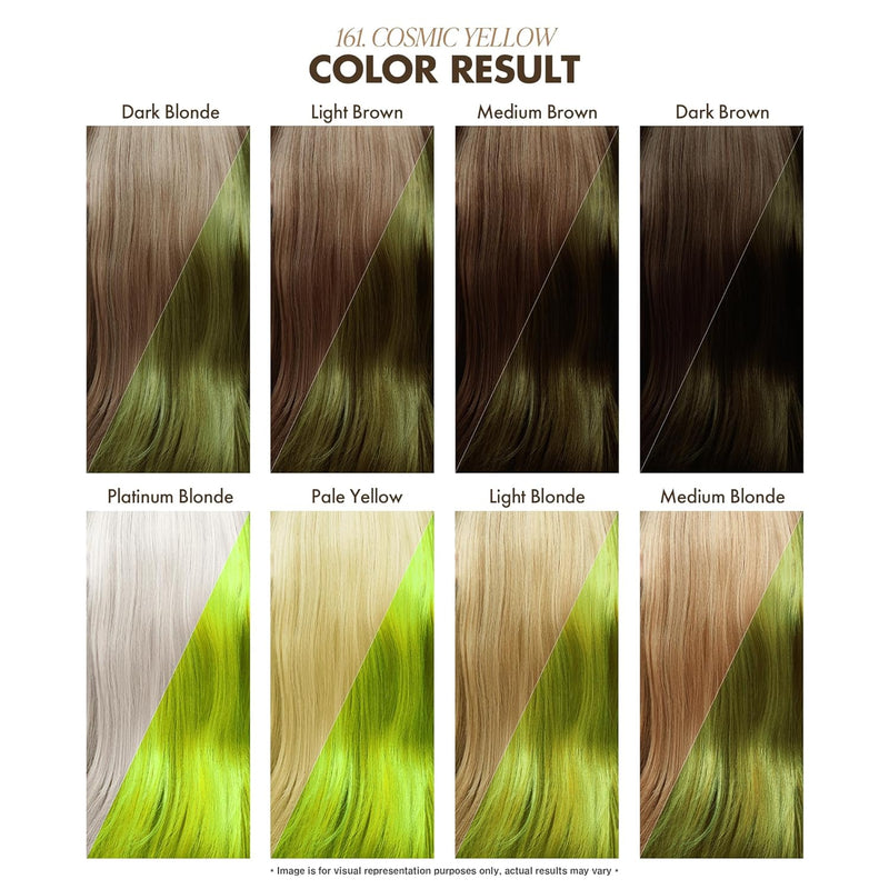 Adore Semi Permanent Hair Color - Vegan and Cruelty-Free Yellow Hair Dye - 4 Fl Oz - 161 Cosmic Yellow