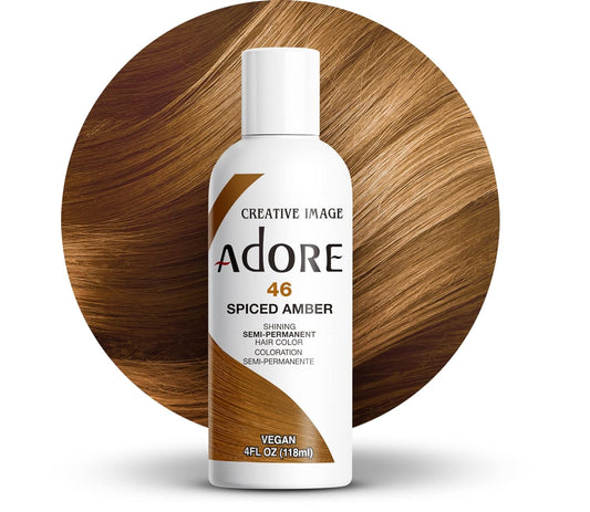 Adore Semi Permanent Hair Color - Vegan and Cruelty-Free Brown Hair Dye - 4 Fl Oz - 046 Spiced Amber
