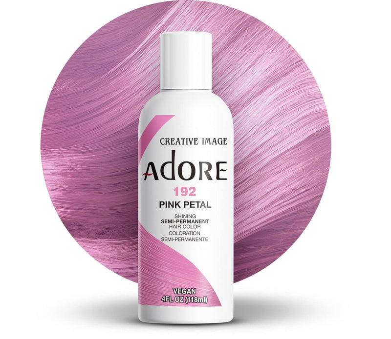 Adore Semi Permanent Hair Color - Vegan and Cruelty-Free Pink Hair Dye - 4 Fl Oz - 192 Pink Petal