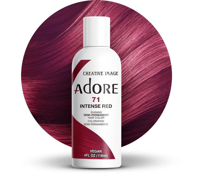 Adore Semi Permanent Hair Color - Vegan and Cruelty-Free Red Hair Dye - 4 Fl Oz - 071 Intense Red