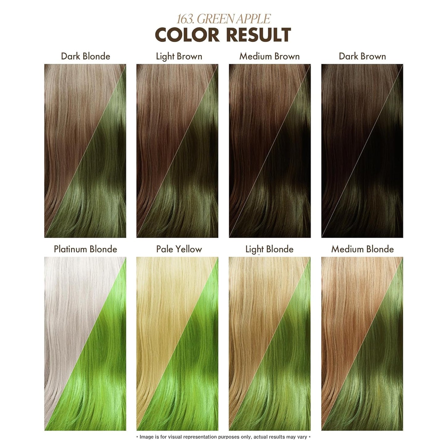 Adore Semi Permanent Hair Color - Vegan and Cruelty-Free Green Hair Dye - 4 Fl Oz - 163 Green Apple