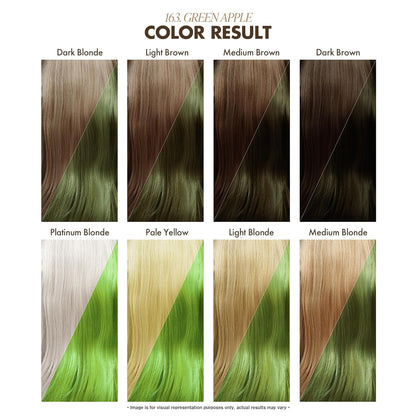 Adore Semi Permanent Hair Color - Vegan and Cruelty-Free Green Hair Dye - 4 Fl Oz - 163 Green Apple