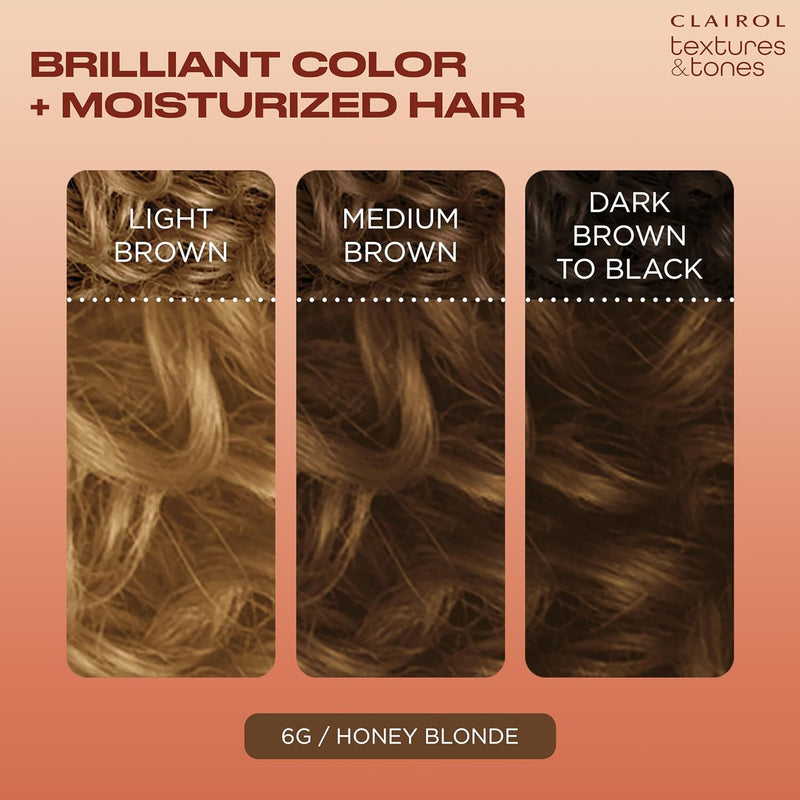 Clairol Textures & Tones Permanent Hair Dye, 6G Honey Blonde Hair Color