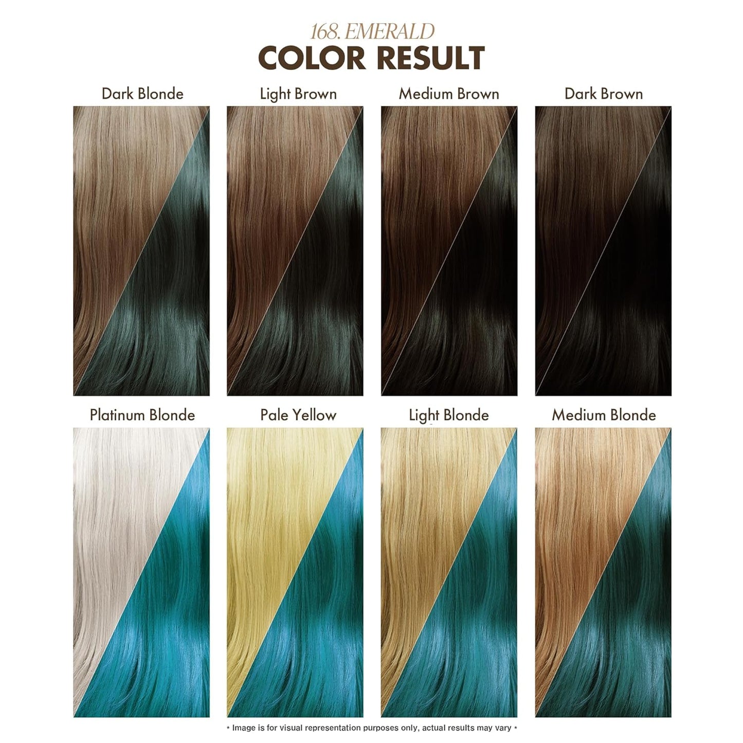 Adore Semi Permanent Hair Color - Vegan and Cruelty-Free Green Hair Dye - 4 Fl Oz - 168 Emerald