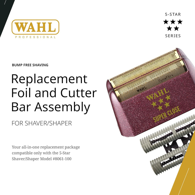 Wahl Professional 5 Star Series Shaver Shaper Replacement Foil Cutter Bar Assembly Super Close Gold