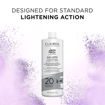 Clairol Professional Clairoxide Pure White 20 Volume Creme Developer, 8 Fl Oz