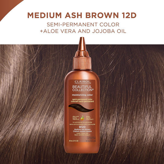 Clairol Beautiful Collection B08D Light Ash Brown Semi-Permanent Hair Color, 3 Oz