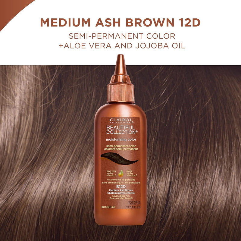 Clairol Beautiful Collection B08D Light Ash Brown Semi-Permanent Hair Color, 3 Oz