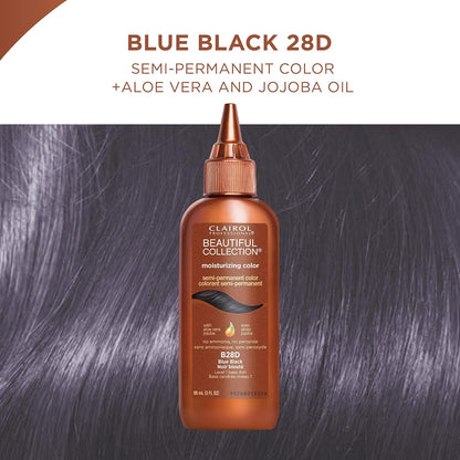 Clairol Beautiful Collection Semi-Permanent Hair Color – 028 Blue Black, 3 oz