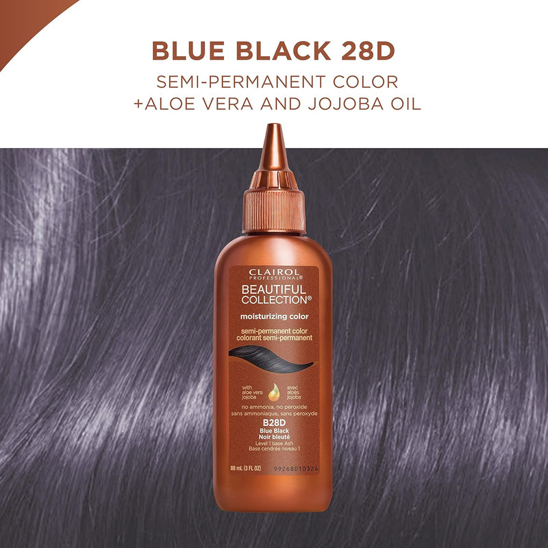 Clairol Beautiful Collection Semi-Permanent Hair Color – 028 Blue Black, 3 oz