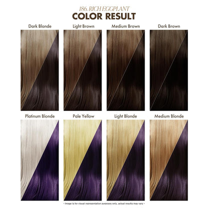 Adore Semi Permanent Hair Color - Vegan and Cruelty-Free Purple Hair Dye - 4 Fl Oz - 186 Rich Eggplant