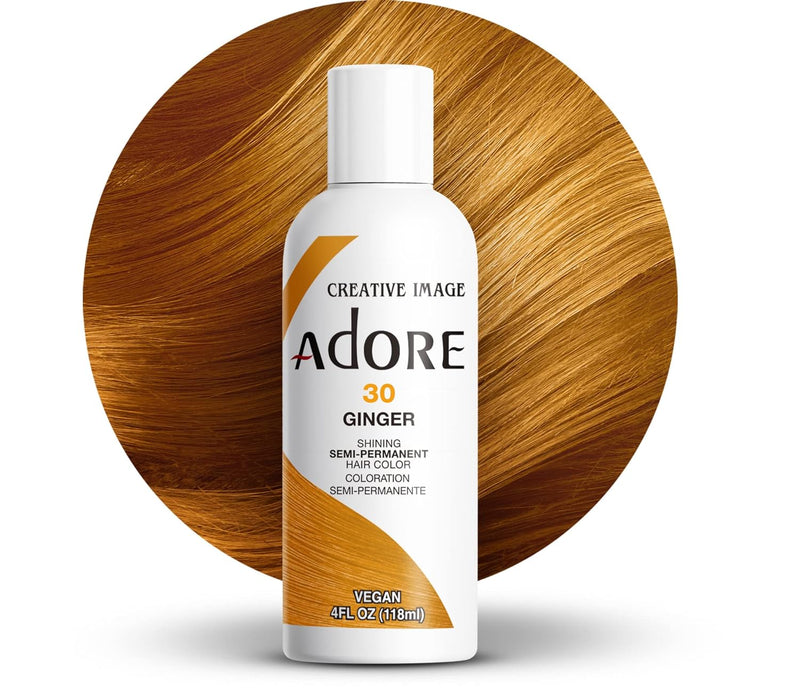 Adore Semi Permanent Hair Color - Vegan and Cruelty-Free Orange Hair Dye - 4 Fl Oz - 030 Ginger
