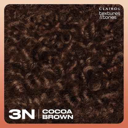 Clairol Textures & Tones Permanent Hair Dye, 3N Cocoa Brown Hair Color