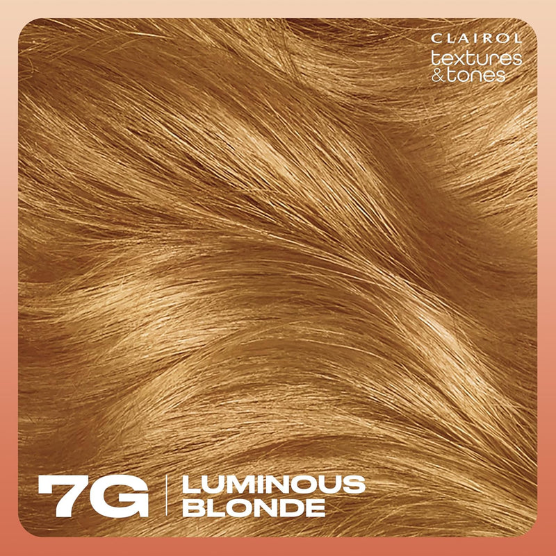 Clairol Textures & Tones Permanent Hair Dye, 7G Luminous Blonde Hair Color