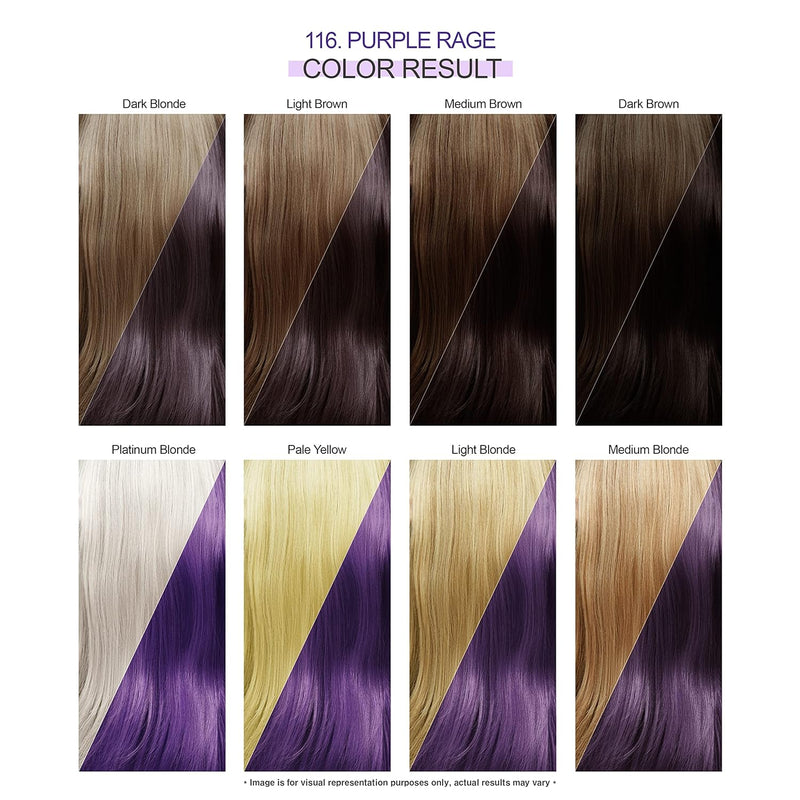 Adore Semi Permanent Hair Color - Vegan and Cruelty-Free Hair Dye - 4 Fl Oz - 116 Purple Rage