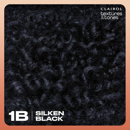 Clairol Textures & Tones Permanent Hair Dye, 1B Silken Black Hair Color