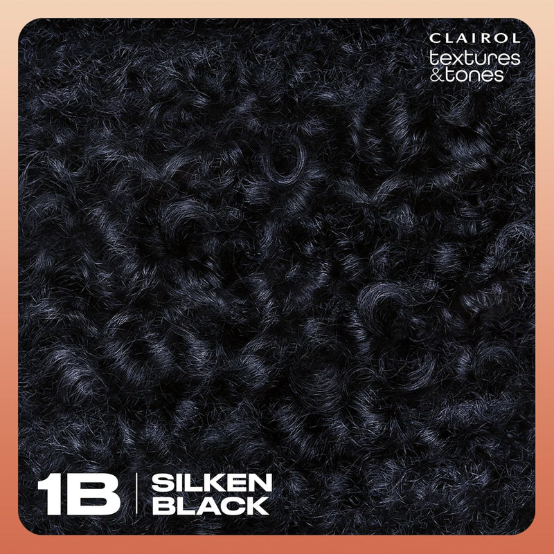 Clairol Textures & Tones Permanent Hair Dye, 1B Silken Black Hair Color