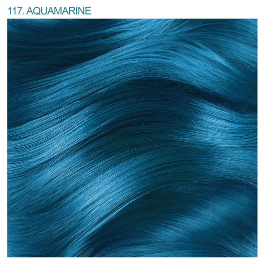Adore Semi Permanent Hair Color - Vegan and Cruelty-Free Blue Hair Dye - 4 Fl Oz - 117 Aquamarine