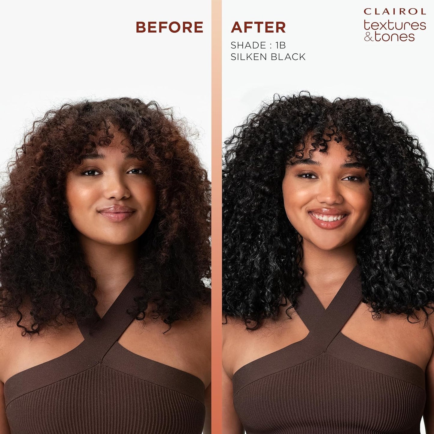 Clairol Textures & Tones Permanent Hair Dye, 1B Silken Black Hair Color