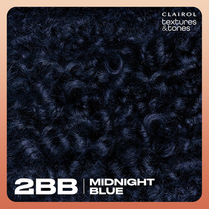 Clairol Textures & Tones Permanent Hair Dye, 2BB Midnight Blue Hair Color