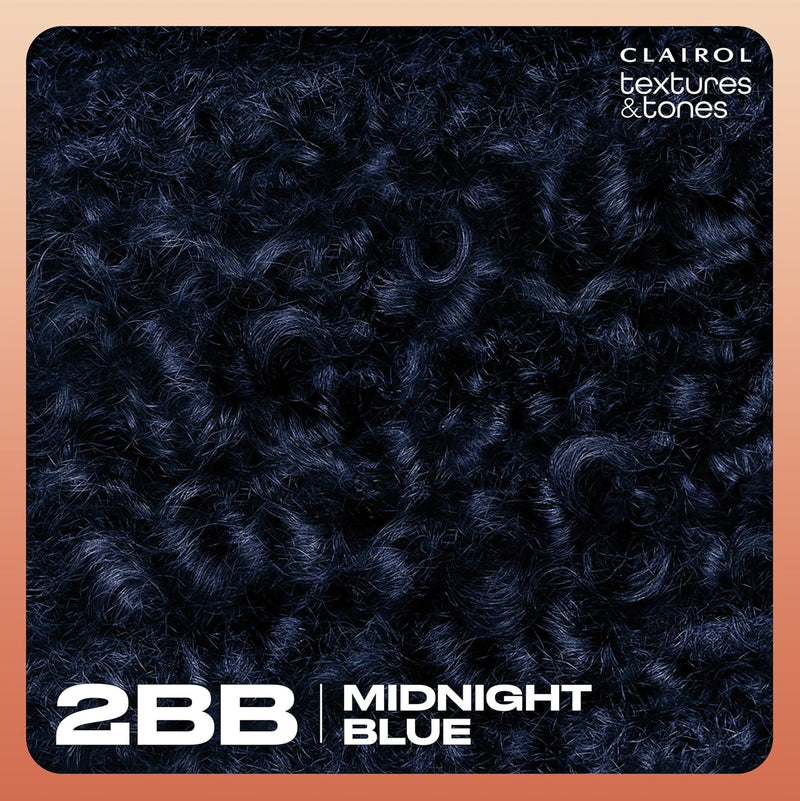 Clairol Textures & Tones Permanent Hair Dye, 2BB Midnight Blue Hair Color