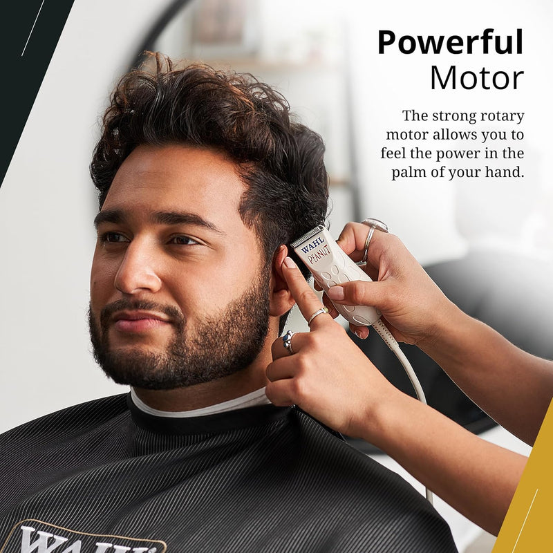 Wahl Professional White Peanut Corded Trimmer - Compact, Lightweight Powerful Rotary Motor Grooming Tool