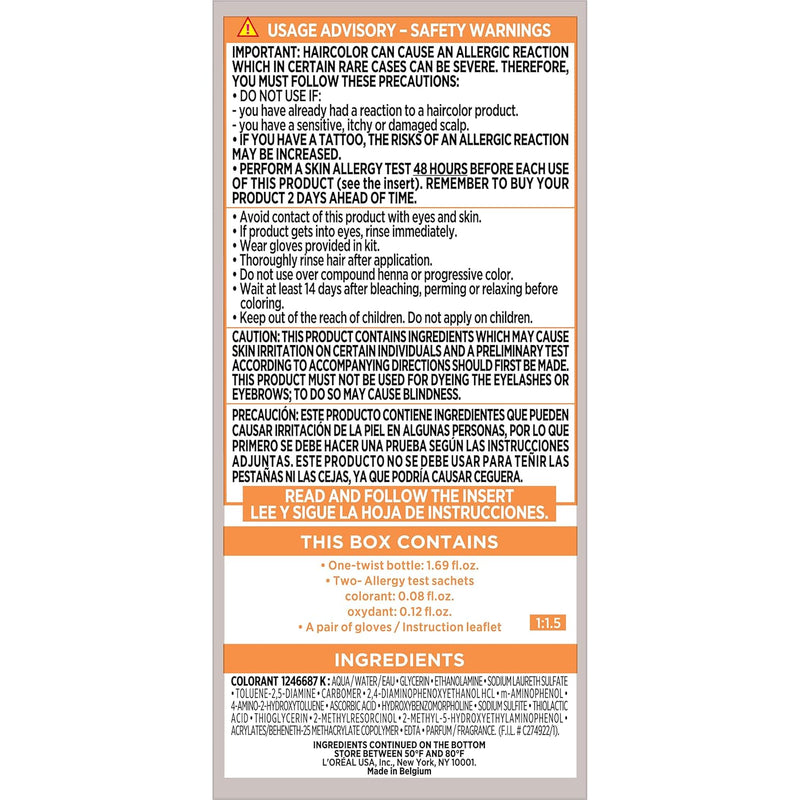 L’Oreal Paris Men Expert One Twist Mess Free Permanent Hair Color, Mens Hair Dye to Cover Grays, Easy Mix Ammonia Free Application, Light Medium Brown 05, 1 Application Kit