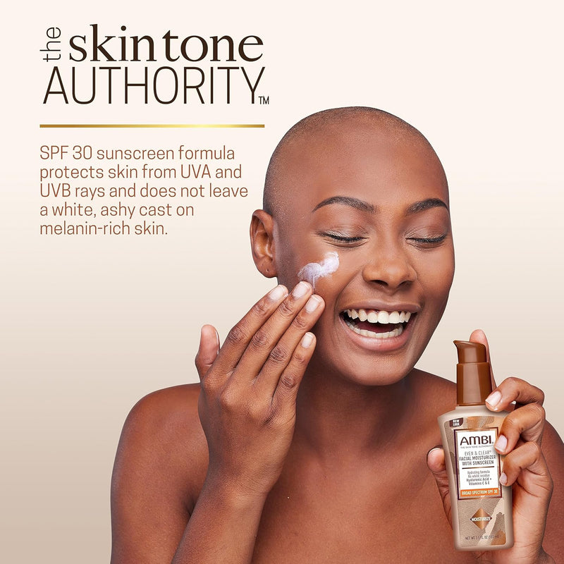 Ambi Even & Clear Daily Facial Moisturizer with SPF 30, 3.5 Ounce