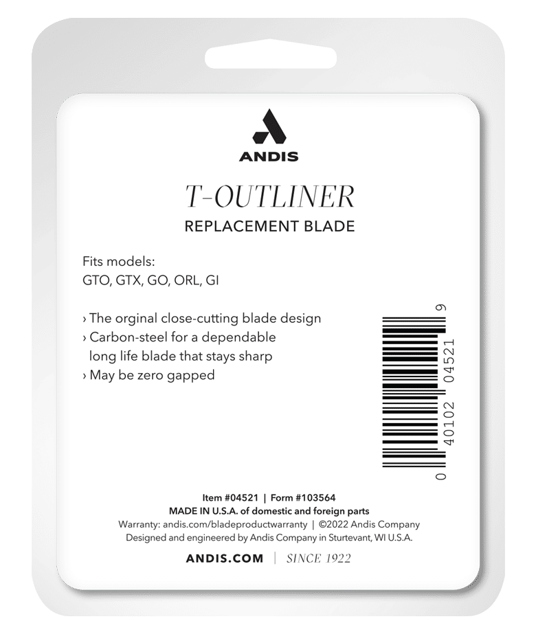 ANDIS CERAMIC T-OUTLINER BLADE SIZE: 0.1mm