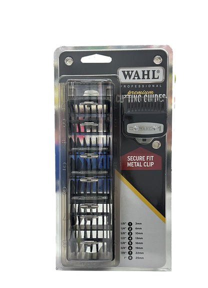 WAHL PREMIUM CUTTING GUIDE COMB #1-#8 8PK W/ METAL CLIP