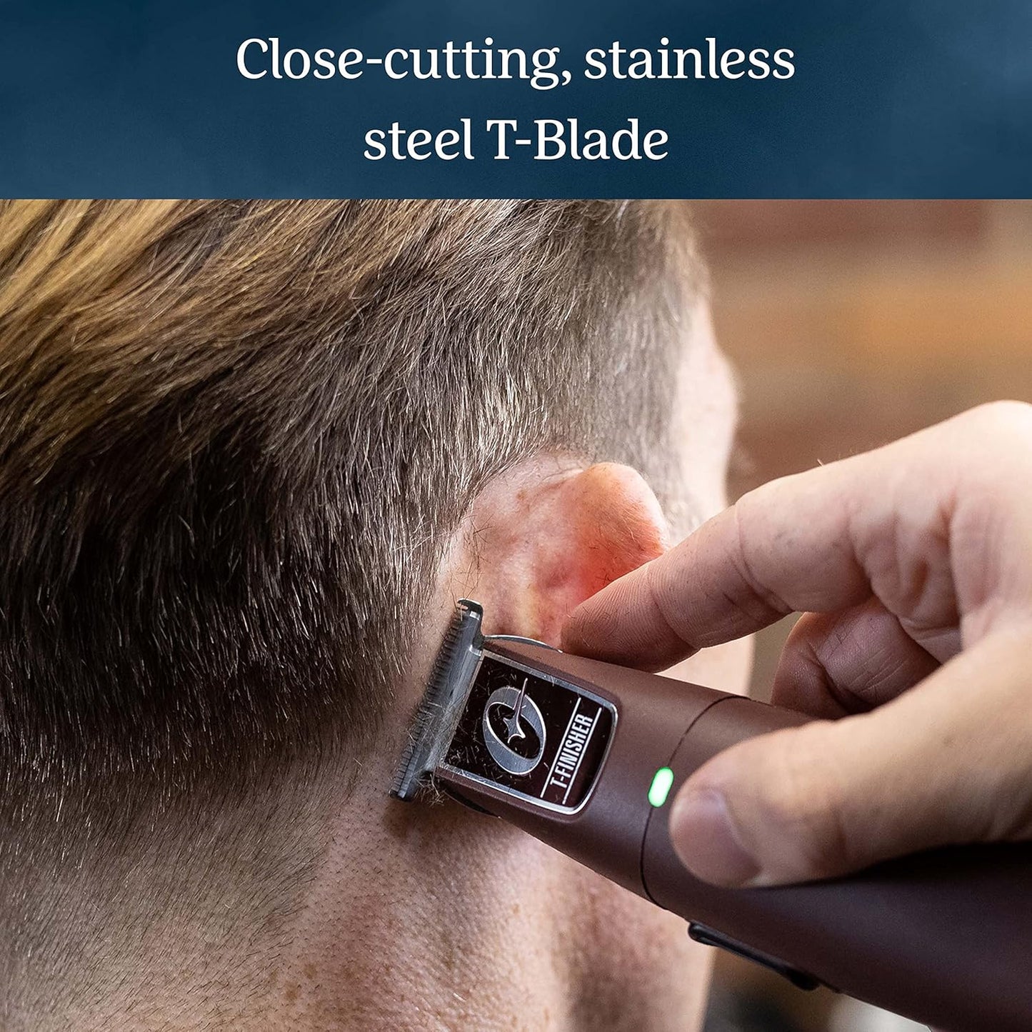 Oster Professional Cordless Hair Trimmer with Rechargeable Battery and Ergonomic Design, T-Finisher T-Blade Trimmer, Burgundy