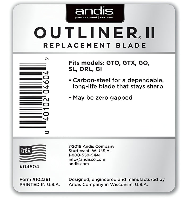 ANDIS OUTLINER II BLADE SIZE: 0.1mm